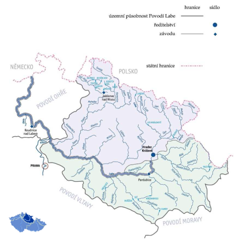 Správci vodních toků: Povodí Labe území